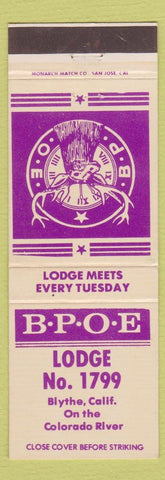Matchbook Cover - Elks Lodge Blythe CA
