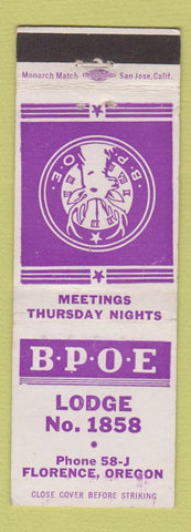 Matchbook Cover - Elks Lodge Florence OR