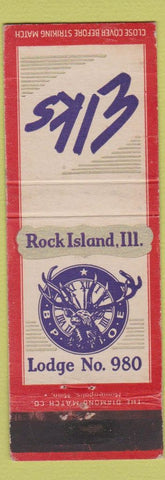 Matchbook Cover - Elks Lodge Rock Island IL