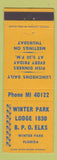 Matchbook Cover - Elks Lodge Winter Park FL