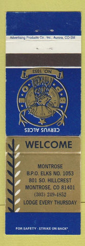 Matchbook Cover - Elks Lodge Montrose Colorado