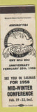 Matchbook Cover - Moose Lodge Salinas CA 1958 Conference
