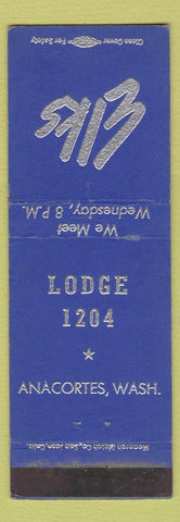 Matchbook Cover - Elks Lodge Anacortes WA