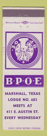 Matchbook Cover - Elks Lodge Marshall TX