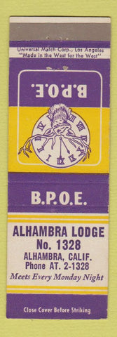 Matchbook Cover - Elks Lodge Alhambra CA