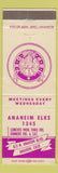 Matchbook Cover - Elks Lodge Anaheim CA