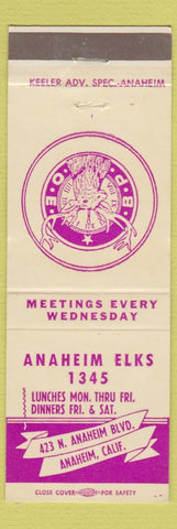 Matchbook Cover - Elks Lodge Anaheim CA