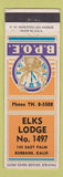 Matchbook Cover - Elks Lodge Burbank CA