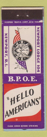 Matchbook Cover - Elks Lodge Newport RI