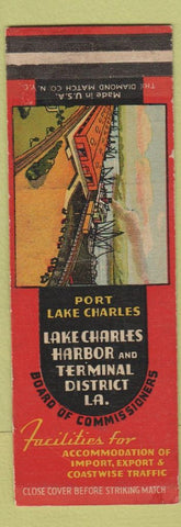 Matchbook Cover - Lake Charles Harbor Terminal District SAMPLE POOR BACK