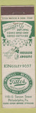 Matchbook Cover - Tilles Restaurant Philadelphia PA girlie
