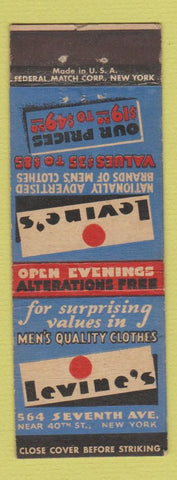 Matchbook Cover - Levine's Men's Clothes New York City