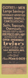 Matchbook Cover - Levine's Men's Clothes New York City