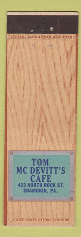 Matchbook Cover - Tom McDevitt's Cafe Shamokin PA WEAR