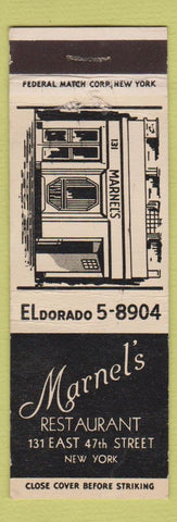 Matchbook Cover - Marnel's Restaurant New York CITY WEAR