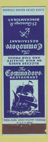 Matchbook Cover - Commodore Restaurant Binghamton NY