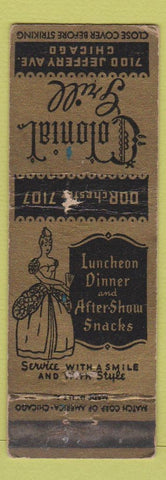 Matchbook Cover - Colonial Grill Chicago IL Girlie WEAR