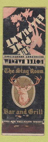 Matchbook Cover - Hotel Barnum Bridgeport CT Pink Elephant WORN