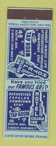 Matchbook Cover - Hotel College Inn Rochester NY