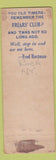Matchbook Cover - Hotel College Inn Rochester NY