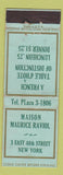 Matchbook Cover - Masion Maurice Raviol French Restaurant New York City