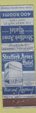 Matchbook Cover - Stratford Arms Hotel New York City FEDERAL LONG