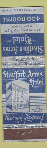 Matchbook Cover - Stratford Arms Hotel New York City FEDERAL LONG