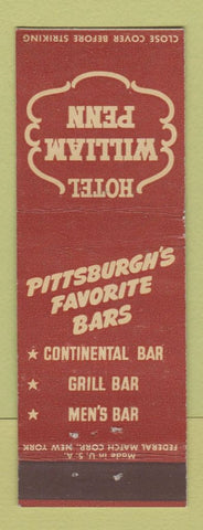 Matchbook Cover - Hotel William Penn Pittsburgh PA