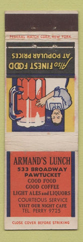 Matchbook Cover - Armand's Lunch Pawtucket RI