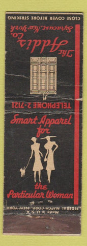 Matchbook Cover - Addis Women's Clothes Syracuse NY CREASES