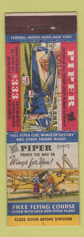 Matchbook Cover - Piper Airplanes Cub