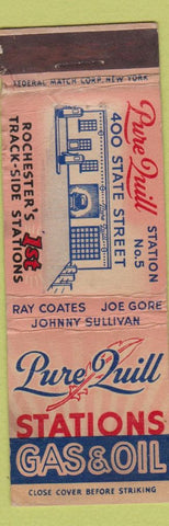 Matchbook Cover - Pure Quill oil gas Rochester NY WORN