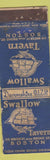 Matchbook Cover - Swallow Tavern Boston MA WORN