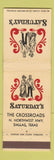 Matchbook Cover - Saturday's Dallas TX WEAR
