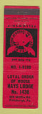 Matchbook Cover - Moose Lodge Pittsburgh PA