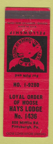 Matchbook Cover - Moose Lodge Pittsburgh PA