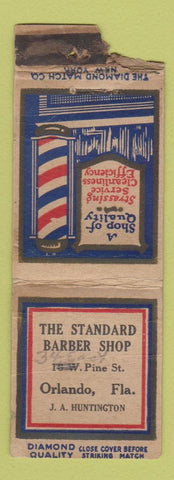 Matchbook Cover - Standard Barber Shop Orlando FL DQ POOR STRIKER
