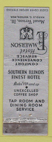 Matchbook Cover - Hotel Emerson Mount Vernon IL WEAR