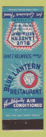 Matchbook Cover - Blue Lantern Restaurant Scranton PA Federal