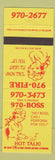 Matchbook Cover - 970 Fire Phone Sex girlie WEAR #904