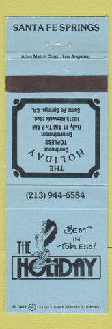 Matchbook Cover - The Holiday Strip Club Santa Fe Springs CA girlie #924