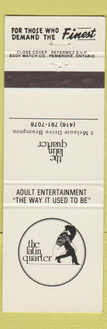 Matchbook Cover - Latin Quarter Brampton ON strip club girlie #697