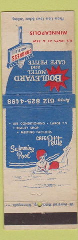 Matchbook Cover - Boulevard Motel Minneapolis MN girlie #3888