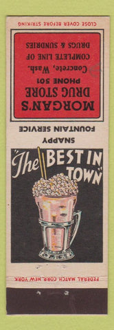 Matchbook Cover - Morgan's Drug Store Concrete WA low phone Federal