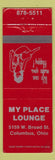 Matchbook Cover - My Place Lounge Columbus OH girlie WORN