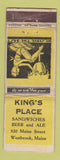 Matchbook Cover - King's Place Westbrook ME girlie WORN