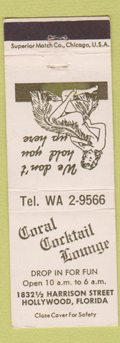 Matchbook Cover - Coral Cocktail Lounge Hollywood FL girlie