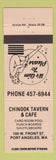 Matchbook Cover - Chinook Tavern Cafe Port Angeles WA girlie TAN