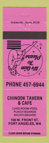 Matchbook Cover - Chinook Tavern Cafe Port Angeles WA girlie PINK