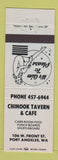 Matchbook Cover - Chinook Tavern Cafe Port Angeles WA girlie WHITE